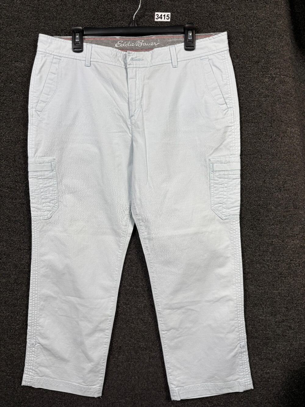 Eddie Bauer Slightly Curvy Slim Straight Cropped Jeans Womens Size 14 Light Blue